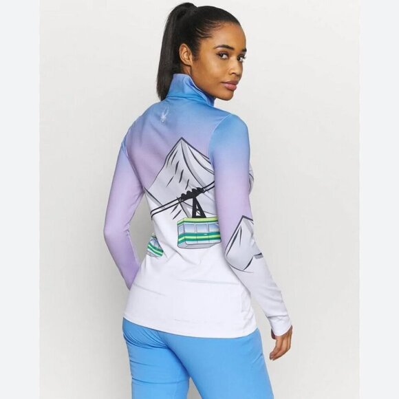 Spyder Shred Zip T-neck Women Mid Layer Medium - Picture 2 of 14